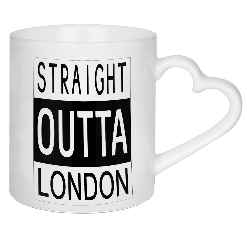 Herztasse "London 2" artboxONE - Städte,Städte / London,Typografie,Reise,Schwarzweiß