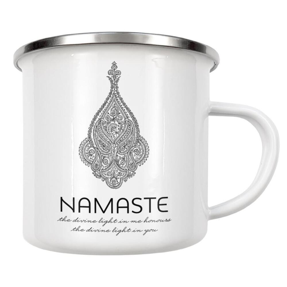 Emaille Tasse "Namaste Mehndi" artboxONE - Typografie - Namaste,Yoga,Mehndi