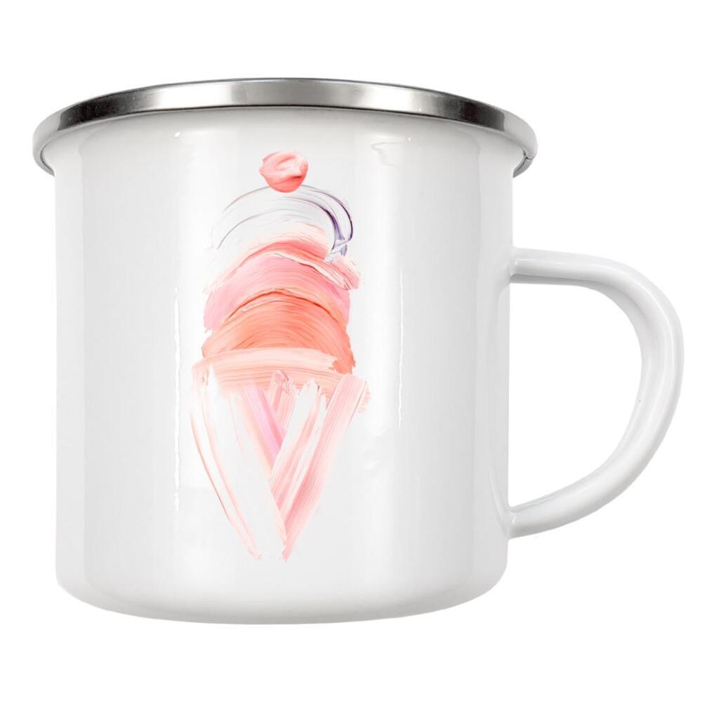 Emaille Tasse "Painted Ice Cream" artboxONE - Für Kinder,Essen & Trinken,Abstrakt,Liebe,Für Mama