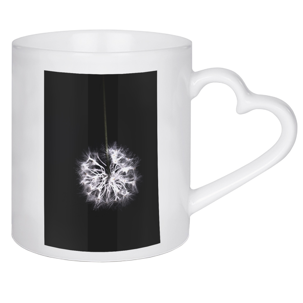 Herztasse "Pusteblume" artboxONE - Natur,Floral,Abstrakt,Schwarzweiß