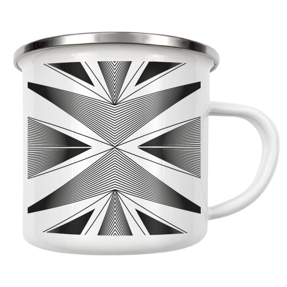 Emaille Tasse "Abstract arrows" artboxONE - Abstrakt,Schwarzweiß,Geometrie