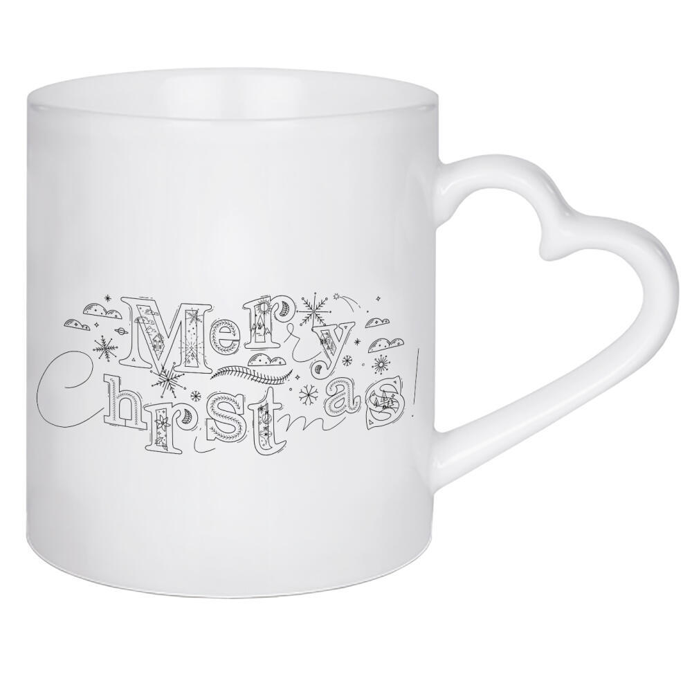 Herztasse "Merry Christmas red" artboxONE - Typografie,Weihnachten