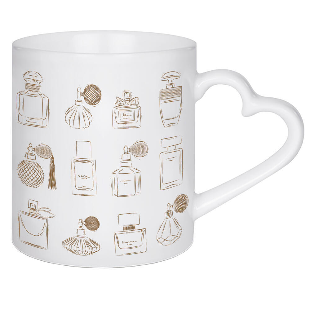 Herztasse "Perfume vintage bottles beige" artboxONE - Für Kinder,Fashion,Für Mama,Für Papa,Männer
