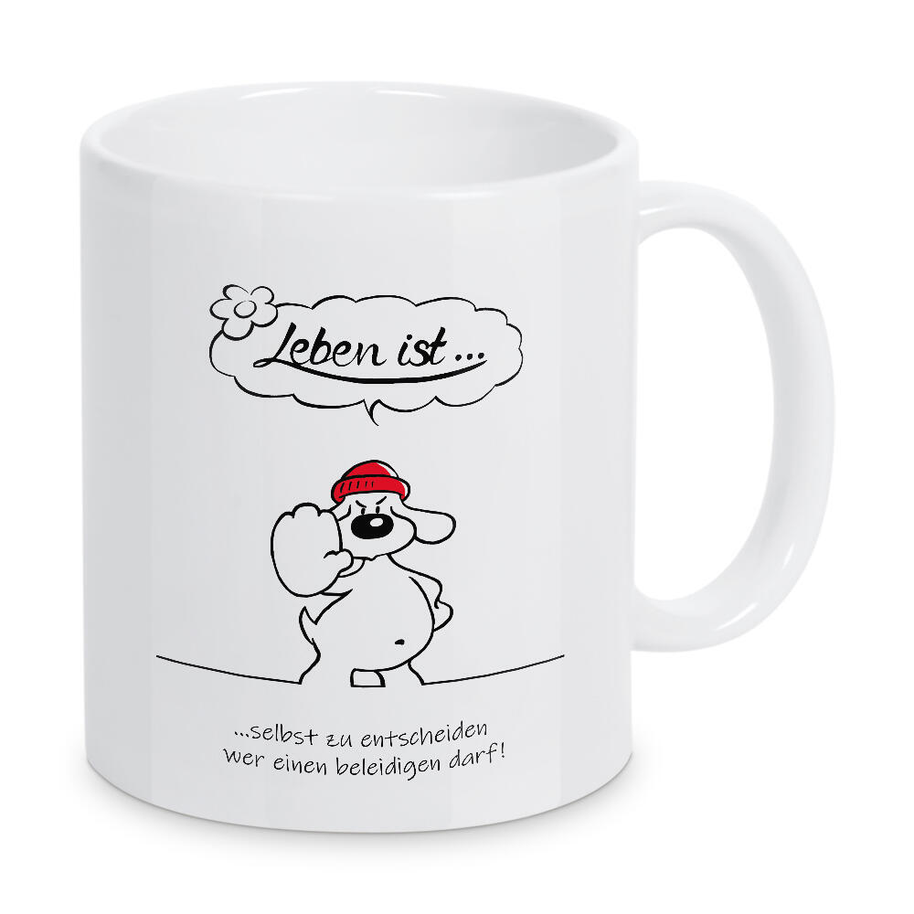 Tasse "Leben ist... selbst zu entscheiden" artboxONE - Typografie,Tiere,Comic,Lustig