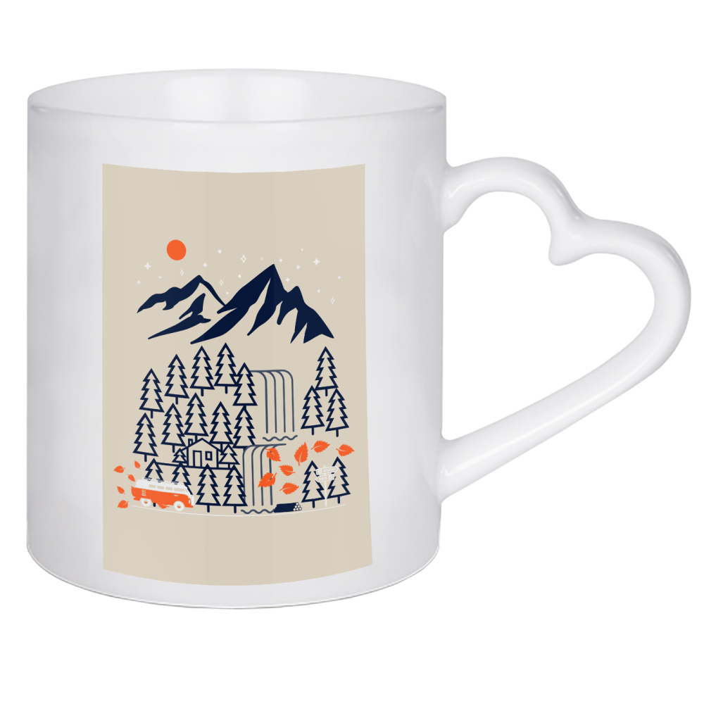 Herztasse "Explore And Adventure" artboxONE - Natur,Reise,Geometrie,Liebe