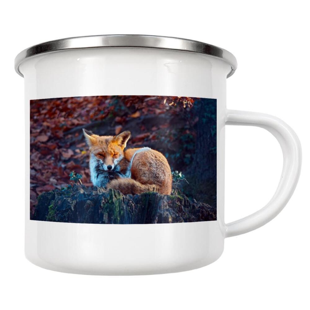 Emaille Tasse "Verschlafener Fuchs" artboxONE - Natur,Tiere,Lustig
