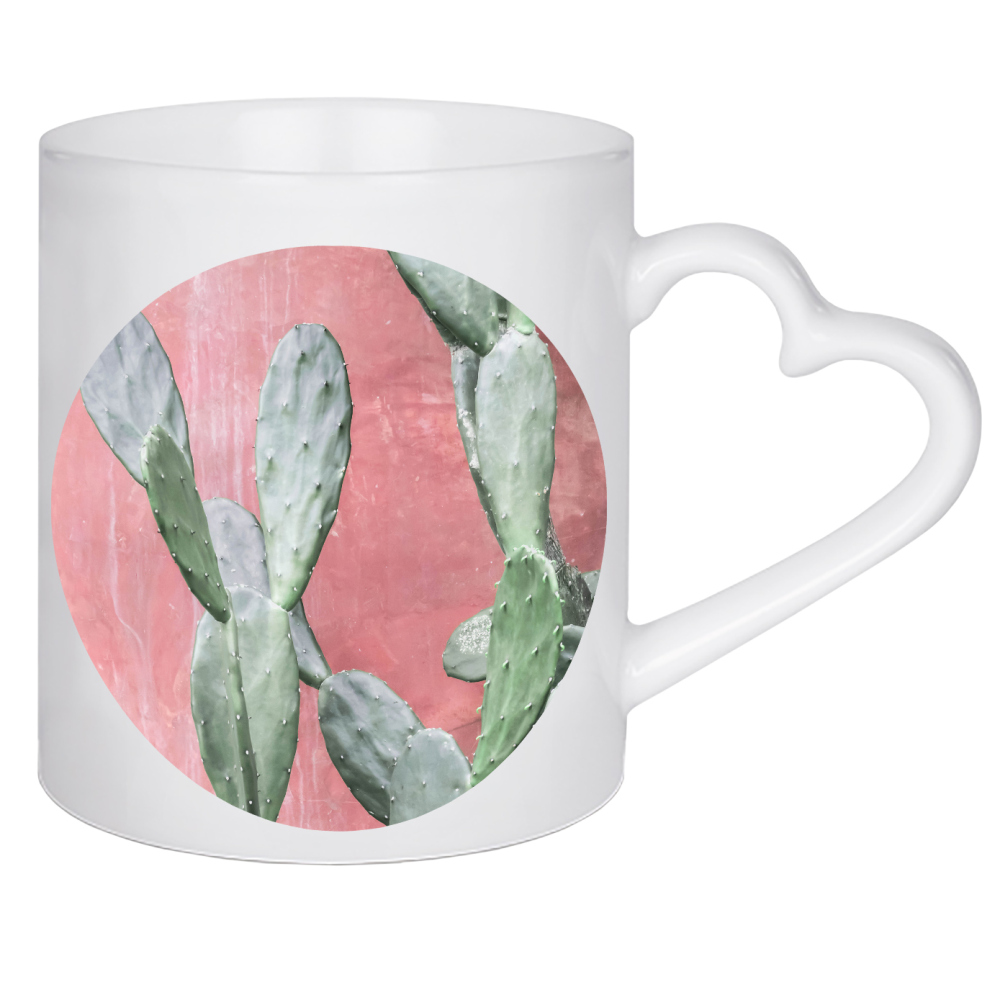 Herztasse "Pink Wall Cactus" artboxONE - Natur,Floral