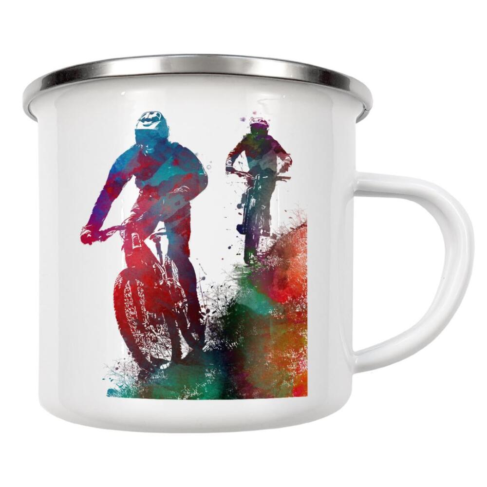 Emaille Tasse "Cyclers sport art" artboxONE - Sport,Sport / Motivation