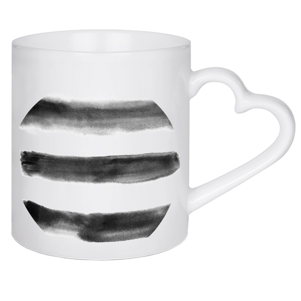 Herztasse "Black and White Paint" artboxONE - Abstrakt - Black,White,Paint,Schwarzweiß,Blackandwhite,Abstract,Abstrakt,Linien,Malerei