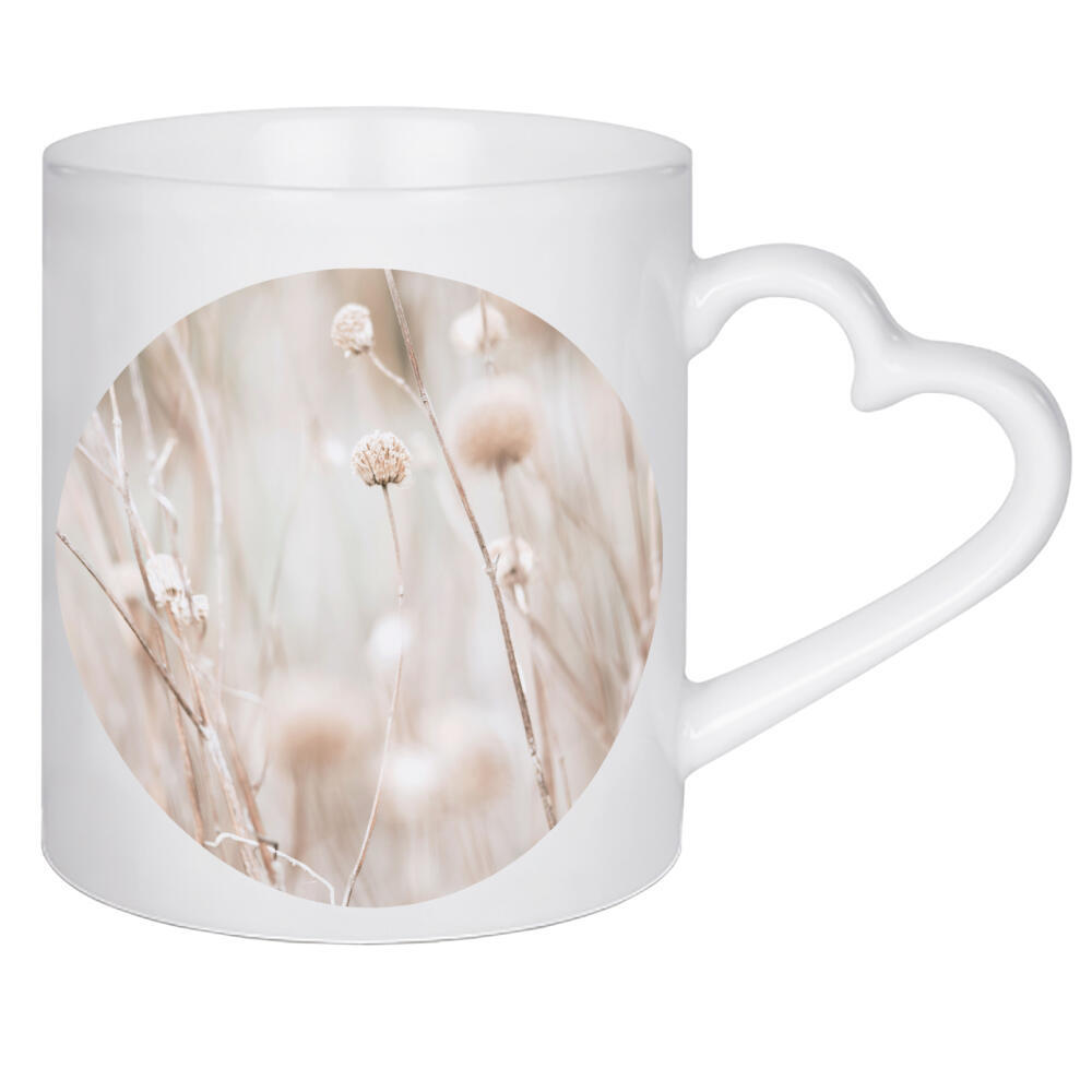 Herztasse "Modern Plant l" artboxONE - Natur,Floral - Minimalist plant,Botanical,Pflanzen,Boho,Plants,Minimal,Minimalistisch,Beige