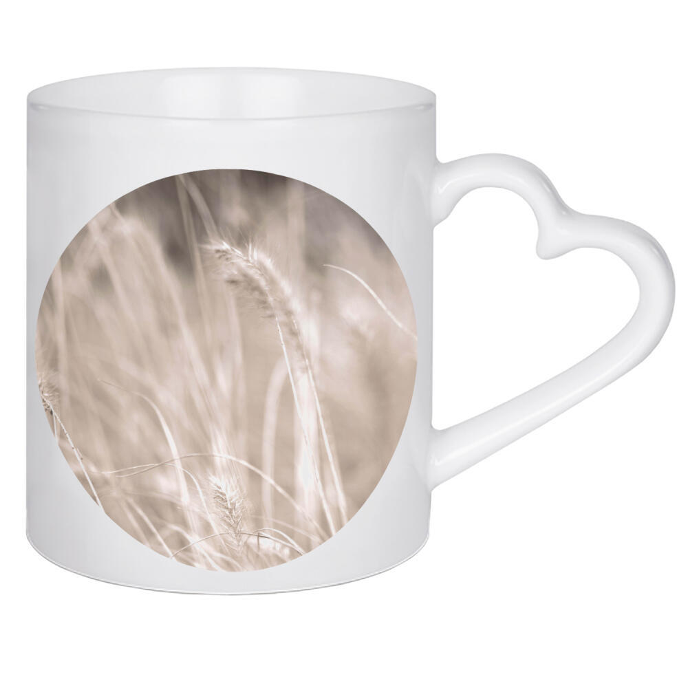 Herztasse "Beige Grass" artboxONE - Natur,Floral - Grass,Botanical,Plant,Pflanze,Gras,Natur,Nature,Minimal,Boho,Minimalistisch,Floral,Beige