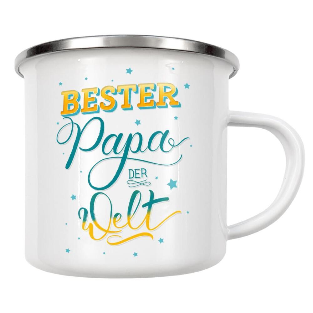 Emaille Tasse "Bester Papa der Welt" artboxONE - Typografie,Liebe,Für Papa