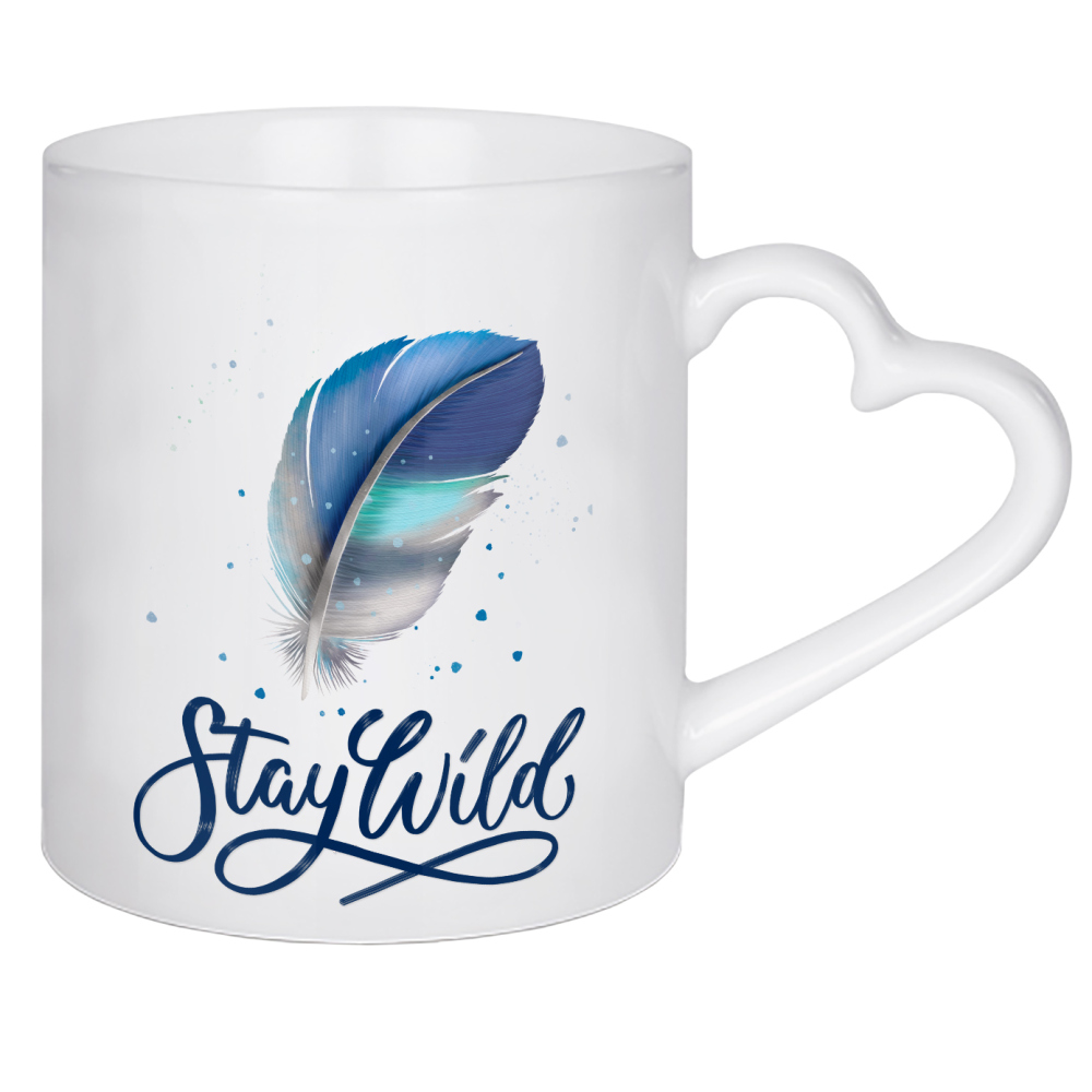 Herztasse "Stay Wild. Typo-Art" artboxONE - Typografie,Natur,Lustig
