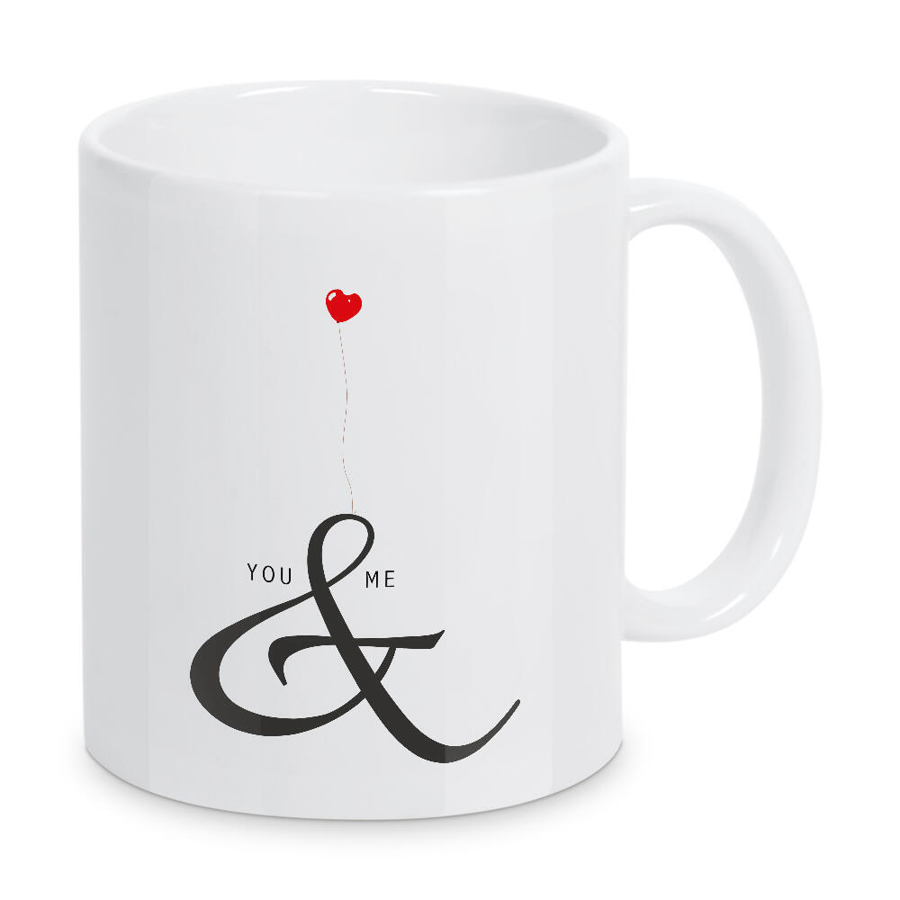 Tasse "YOU & ME" artboxONE - Typografie,Liebe - Liebe,Love,Und,And,Zeichen,Symbol,Typo,Typografie,Paare,Herz,Heart