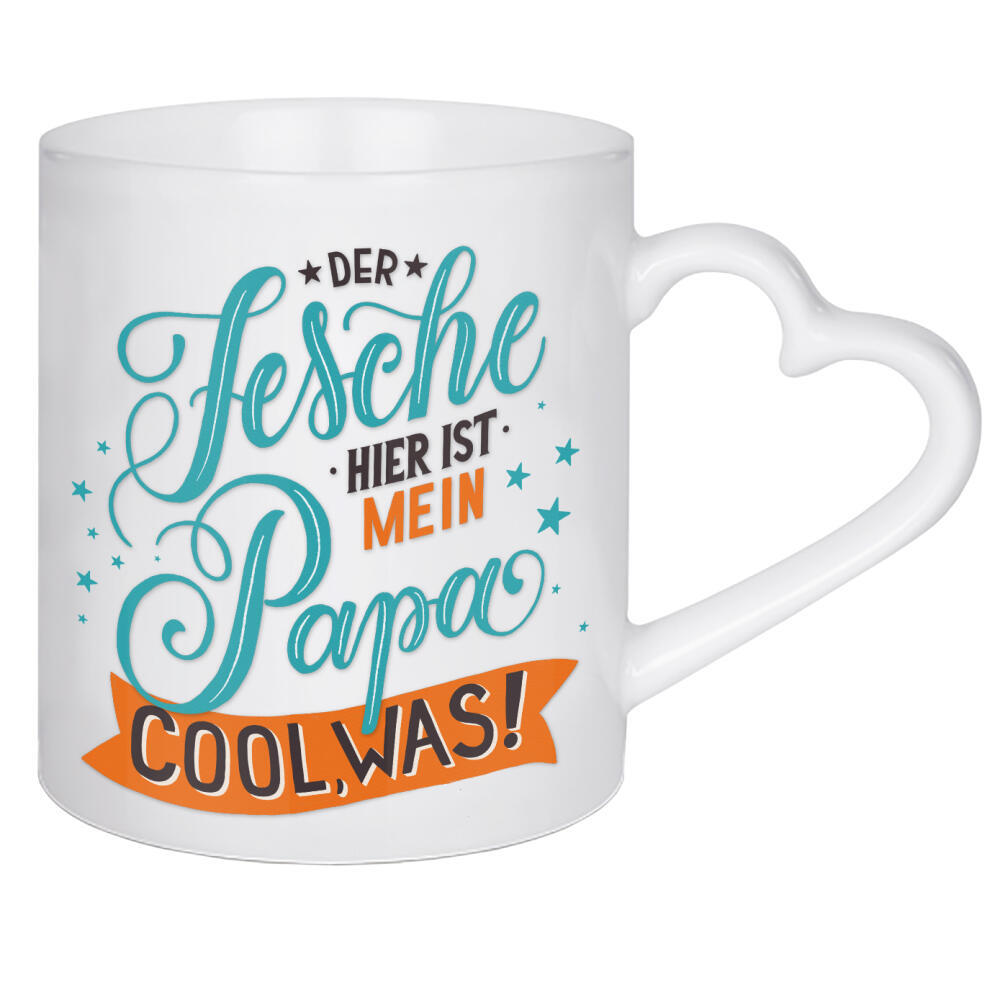 Herztasse "Papa ist ein fescher, cooler Typ" artboxONE - Typografie,Für Papa
