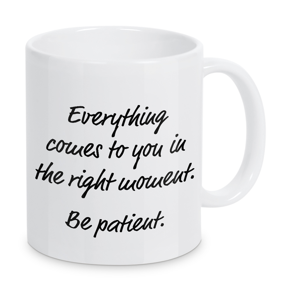 Tasse "Everything comes to you" artboxONE - Typografie - Mindset,Typo,Typografie,Typography,Handlettering,Handschrift,Minimal,Minimalistisch,Positive