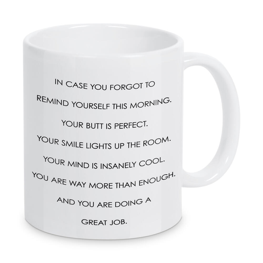 Tasse "In case you didn't know" artboxONE - Typografie,Menschen,Schwarzweiß