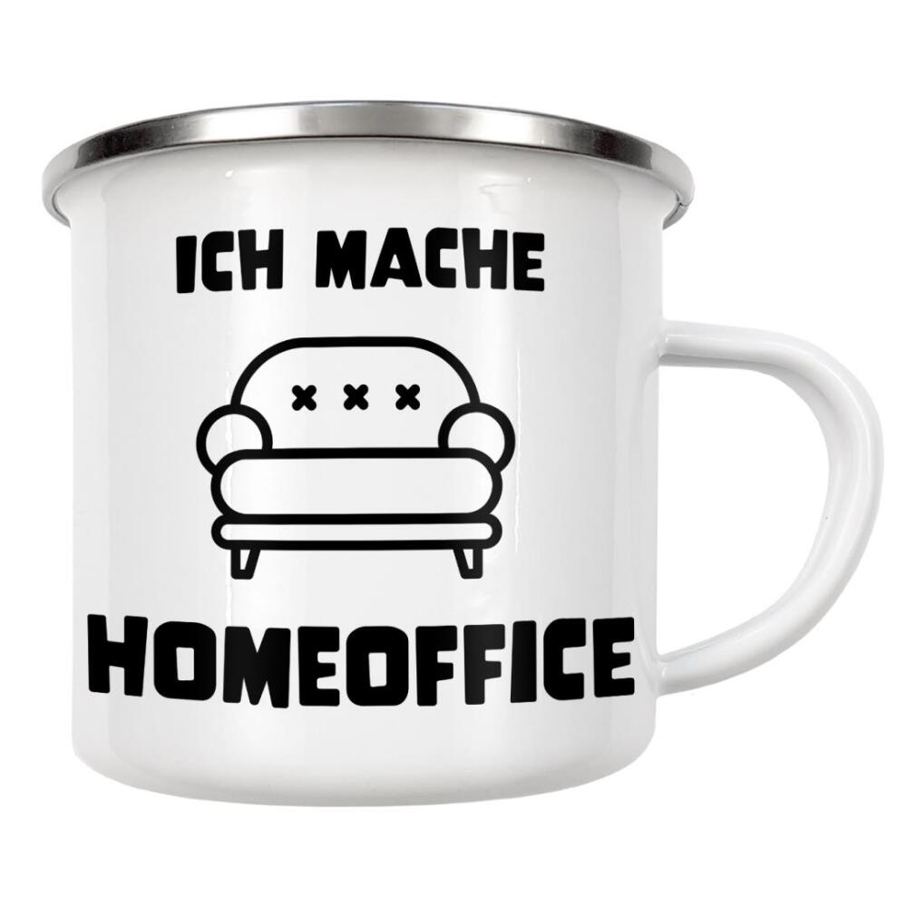 Emaille Tasse "Ich mache Home Office" artboxONE - Typografie,Menschen,Lustig