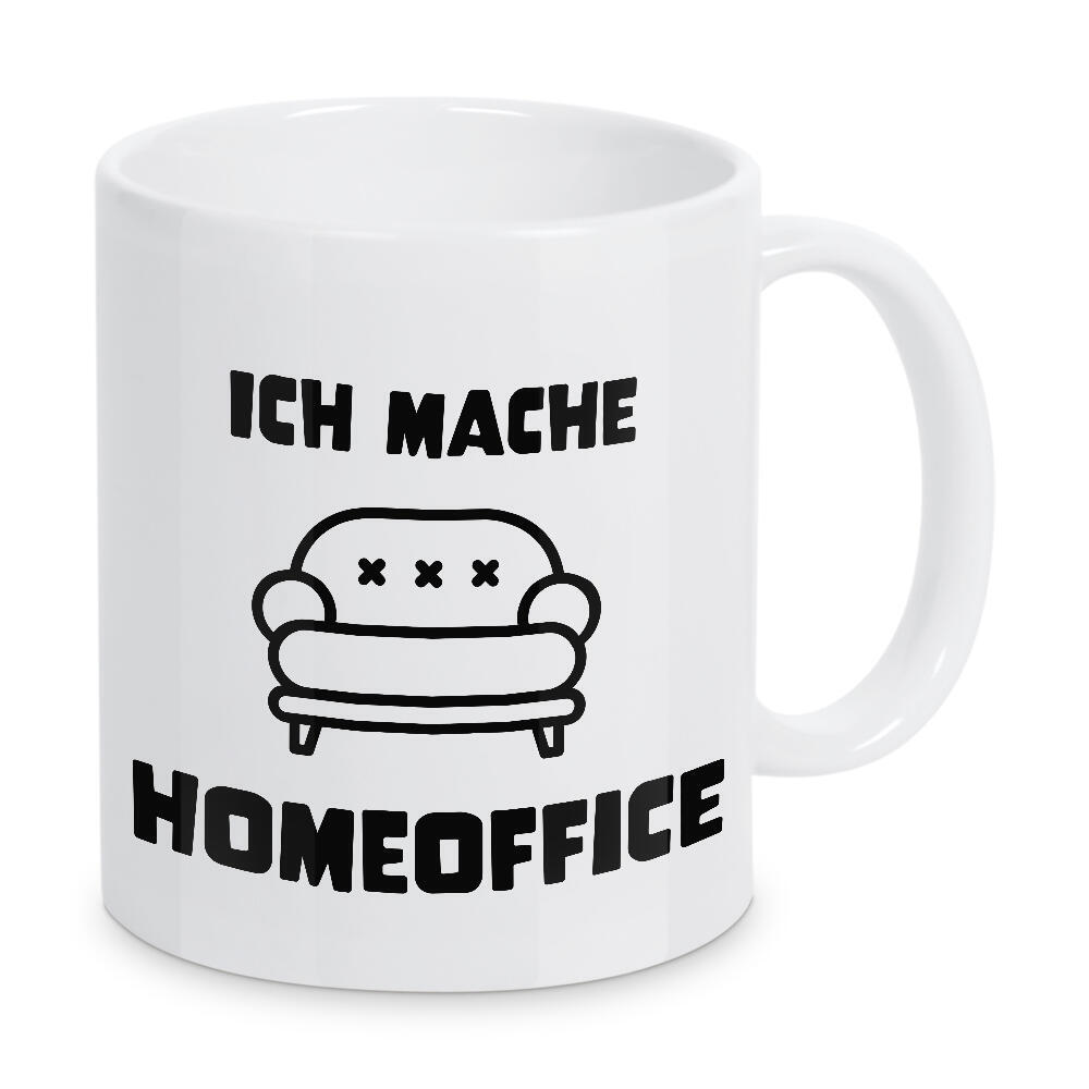Tasse "Ich mache Home Office" artboxONE - Typografie,Menschen,Lustig - Home,Office,Typo,Typografie,Sofa,Lustig,Witzig,Minimal,Minimalistisch,Menschen