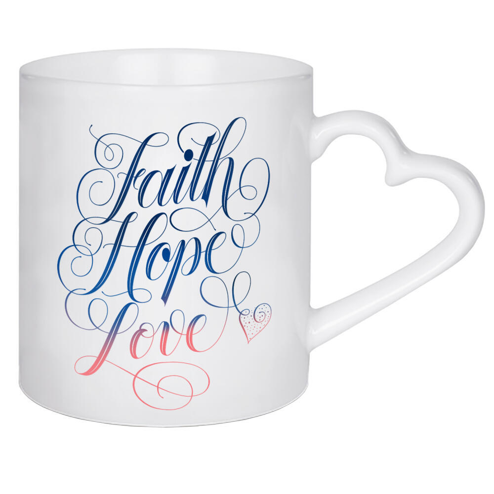 Herztasse "Glaube. Liebe. Hoffnung" artboxONE - Typografie,Liebe