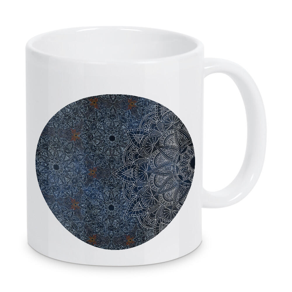 Tasse "Mandala Frozen" artboxONE - Abstrakt,Geometrie - Mandala,Arabic,Boho,Yoga,Blue,Vector,Indian,Cold,Dark,Abstract,Abstrakt,Geometrie,Geometry