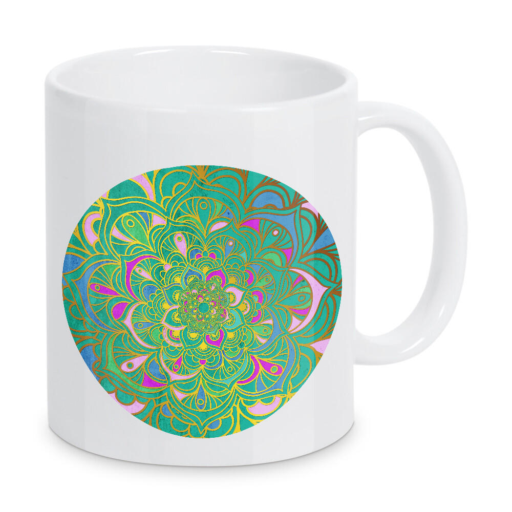 Tasse "Mandala Colorfull Green" artboxONE - Abstrakt,Geometrie - Mandala,Yoga,Hobo,Arabic,Indian,Ethnic,Vector,Abstract,Green,Color,Geometrie,Geometry