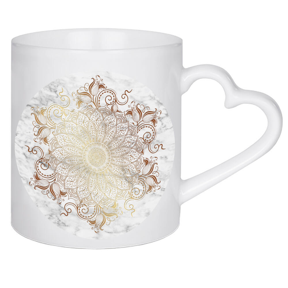 Herztasse "Mandala Marble" artboxONE - Abstrakt - Mandala,Boho,Yoga,Indie,Indian,Arabic,Tribal,Nature,Gold,Marble
