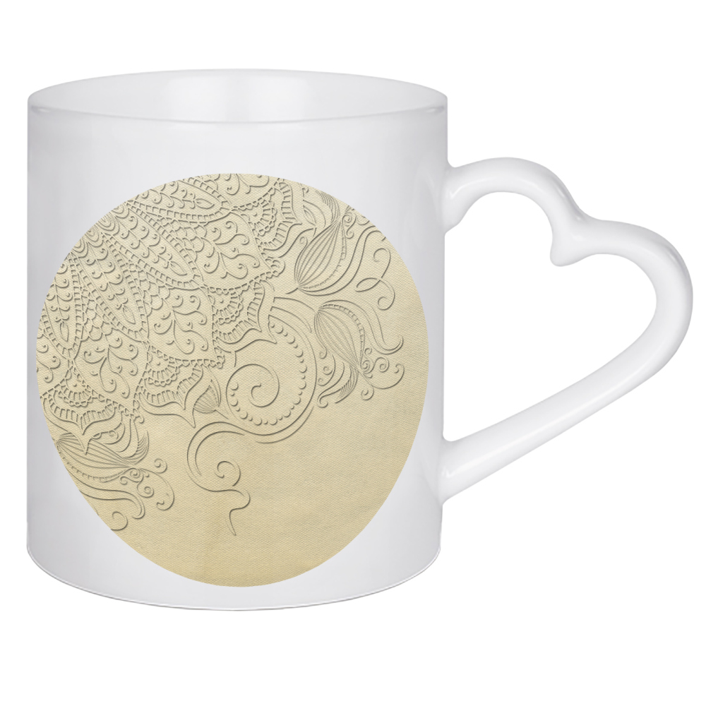 Herztasse "Mandala Ghost" artboxONE - Abstrakt - Mandala,Boho,Yoga,Indie,Indian,Arabic,Tribal,Nature,Canvas,Abstract,Abstrakt