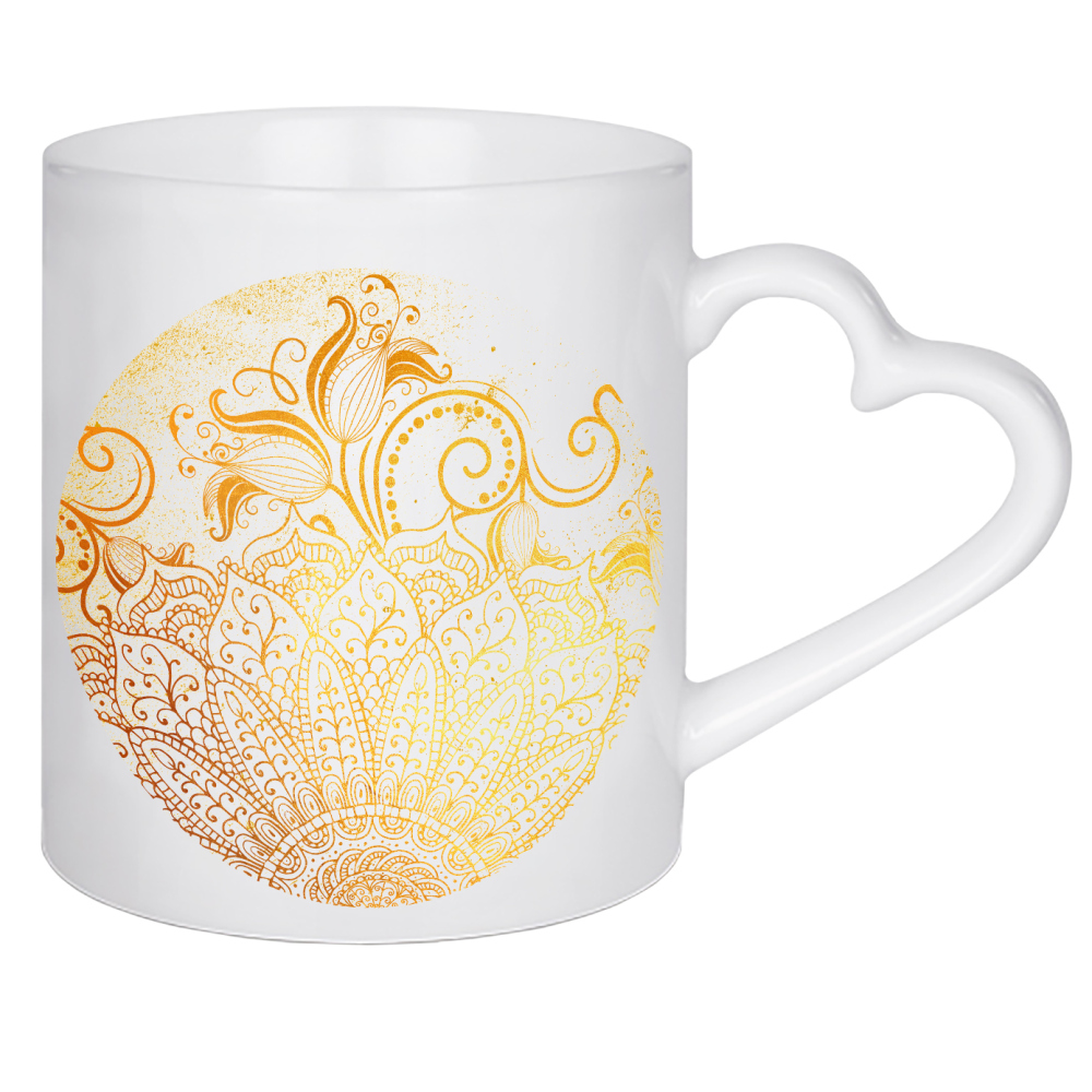 Herztasse "Mandala Golden Fire" artboxONE - Abstrakt,Geometrie