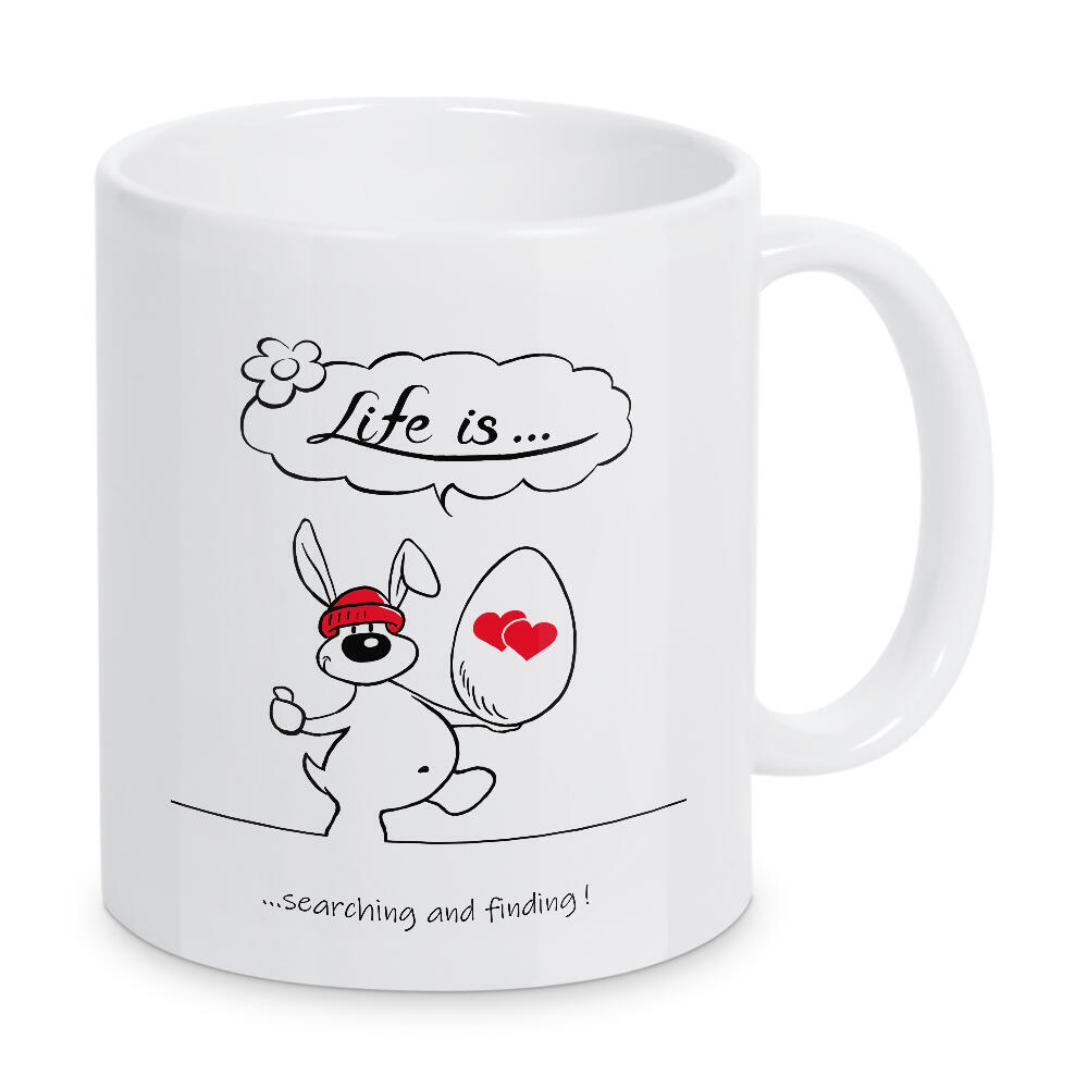 Tasse "Life is... searching and finding" artboxONE - Typografie,Tiere,Comic,Lustig