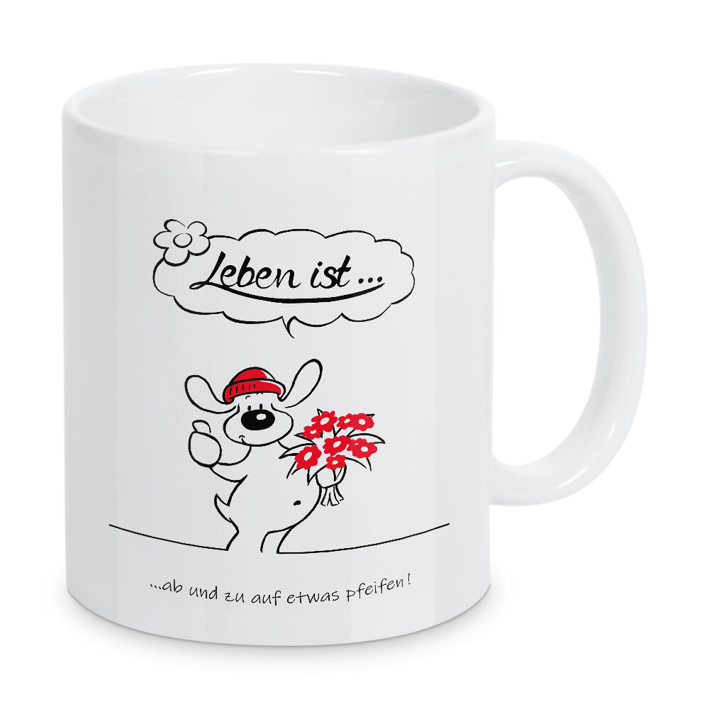 Tasse "Leben ist... aufwärts" artboxONE - Typografie,Tiere,Comic,Lustig