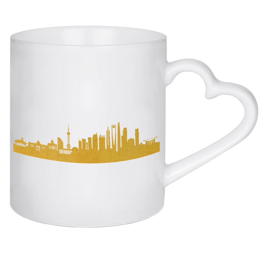 Herztasse "SHANGHAI GOLD Print Love" artboxONE - Städte,Reise,Architektur,Reise / Asien,Städte / Shanghai