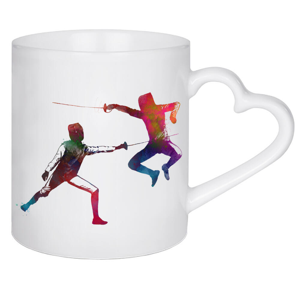 Herztasse "Fencers sport" artboxONE - Sport - Sport,Sports,Fencer,Fencers,Fencing,Fence,Sword,Fechter,Fechten,Fight,Kampf