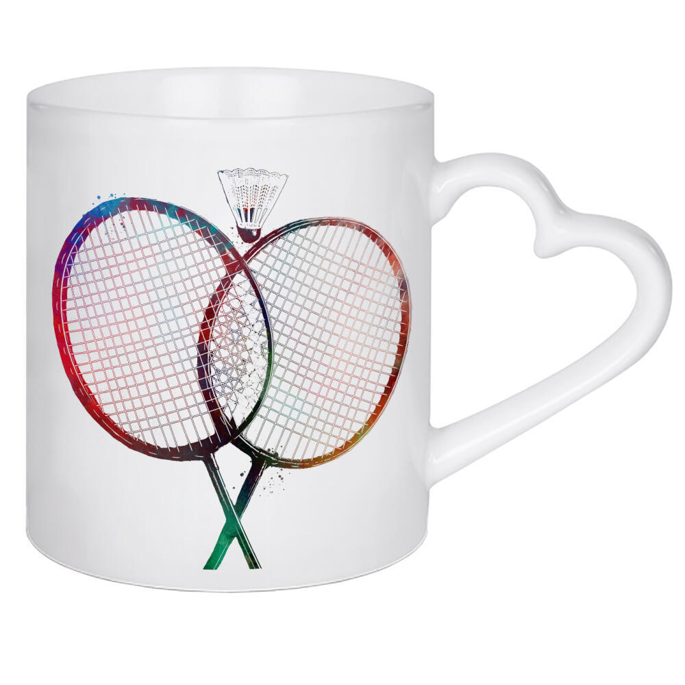 Herztasse "Badminton sport art" artboxONE - Sport,Sport / Sommerspiele - Badminton,Sport,Sports,Racket,Shuttlecock