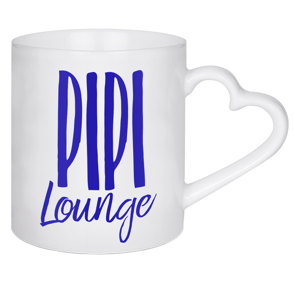 Herztasse "Pipi Lounge - bunt" artboxONE - Typografie,Menschen,Männer,Lustig