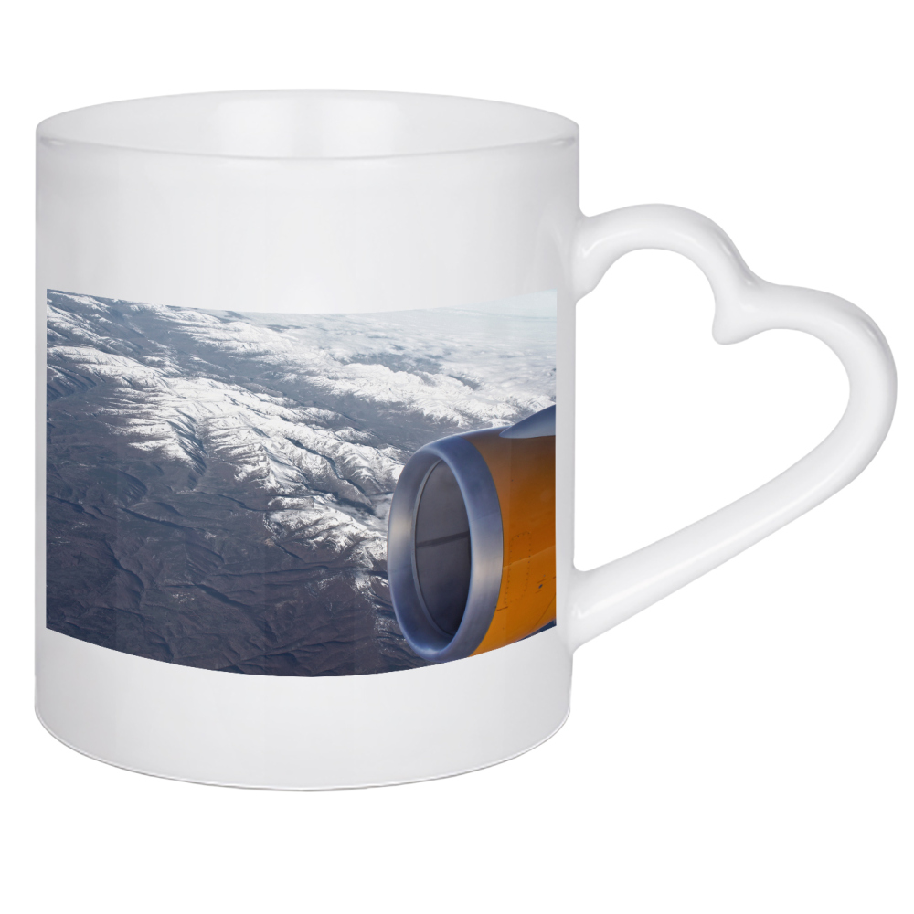 Herztasse "Triebwerk über Gebirge" artboxONE - Natur,Reise,Reise / Strand und Meer,Reise / Länder