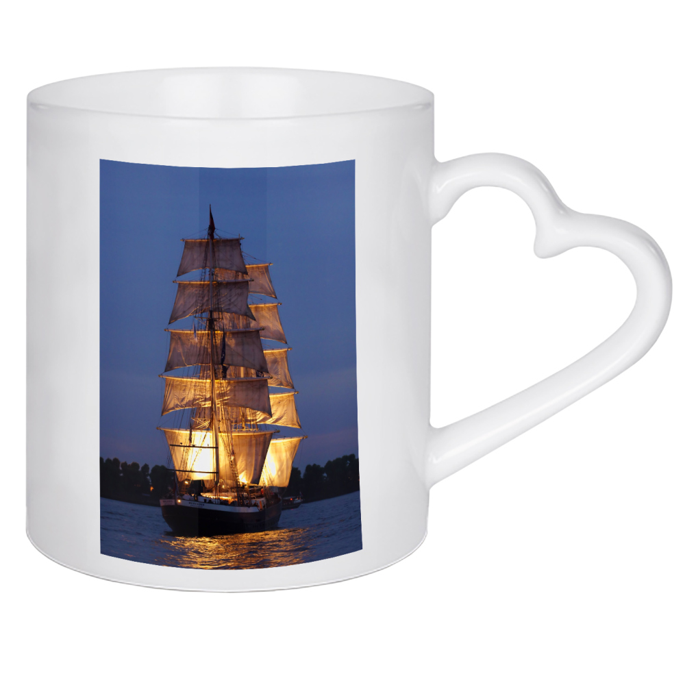 Herztasse "Segelschiff -Mercedes Amsterdam-" artboxONE - Städte,Städte / Hamburg,Reise,Reise / Länder,Festivals