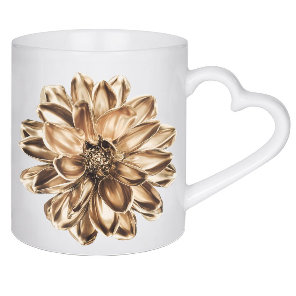 Herztasse "Dahlie in Gold" artboxONE - Natur,Floral