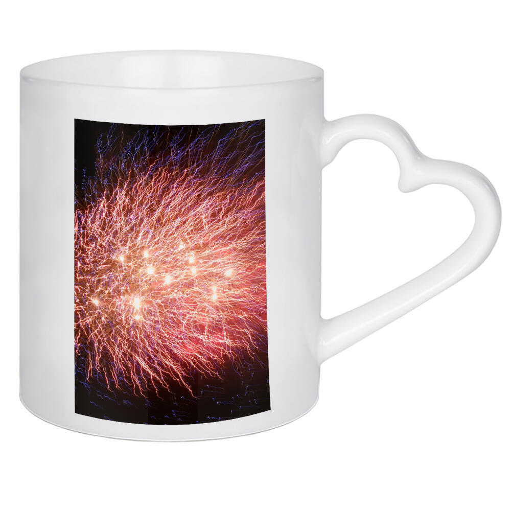 Herztasse "Gedankenblitz" artboxONE - Abstrakt - Feuerwerk,Blitz,Mint,Feuer,Licht,Flashlight,Firework,Flash,Lights,Lichter
