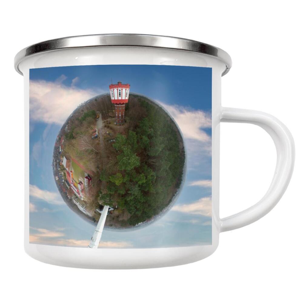 Emaille Tasse "Wasserturm -Sander Dickkopp- HH" artboxONE - Städte,Städte / Hamburg,Reise,Architektur,Reise / Länder