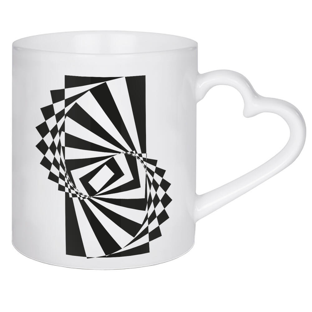 Herztasse "OP ART twisted patterned" artboxONE - Abstrakt,Schwarzweiß,Geometrie