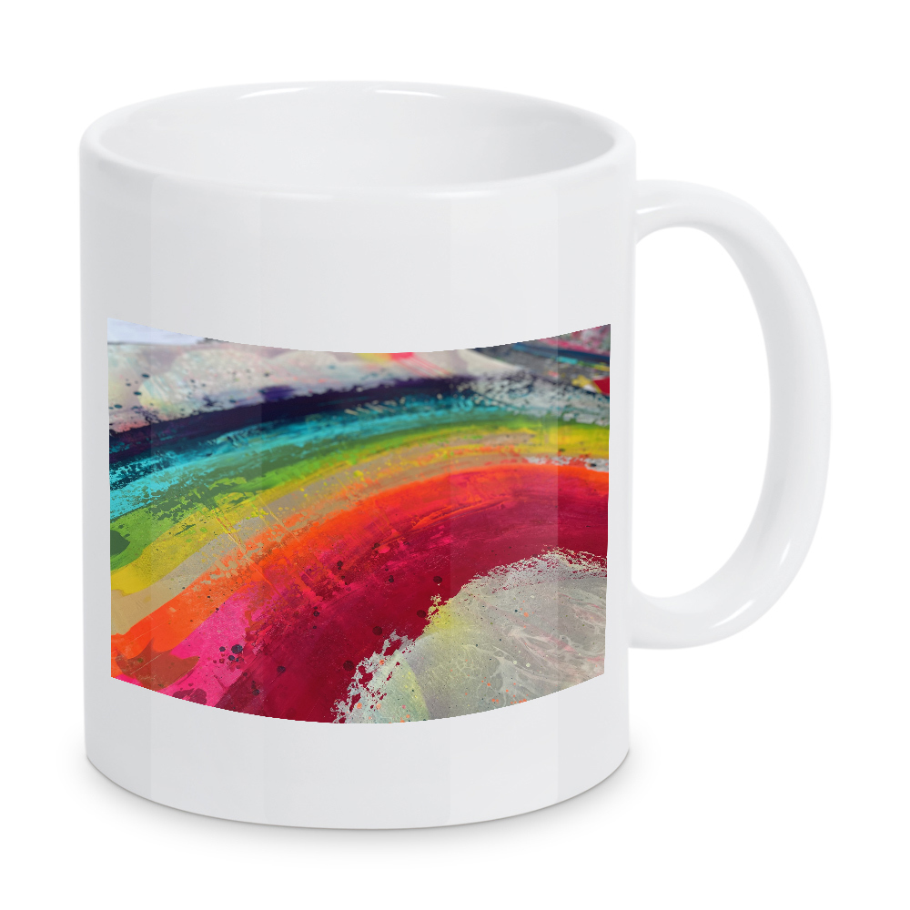 Tasse "Rainbow to go" artboxONE - Abstrakt - Rainbow,Rainbow colors,Farbenfroh,Lebensfreude,Colorful,Happy,Regenbogen,Bunt