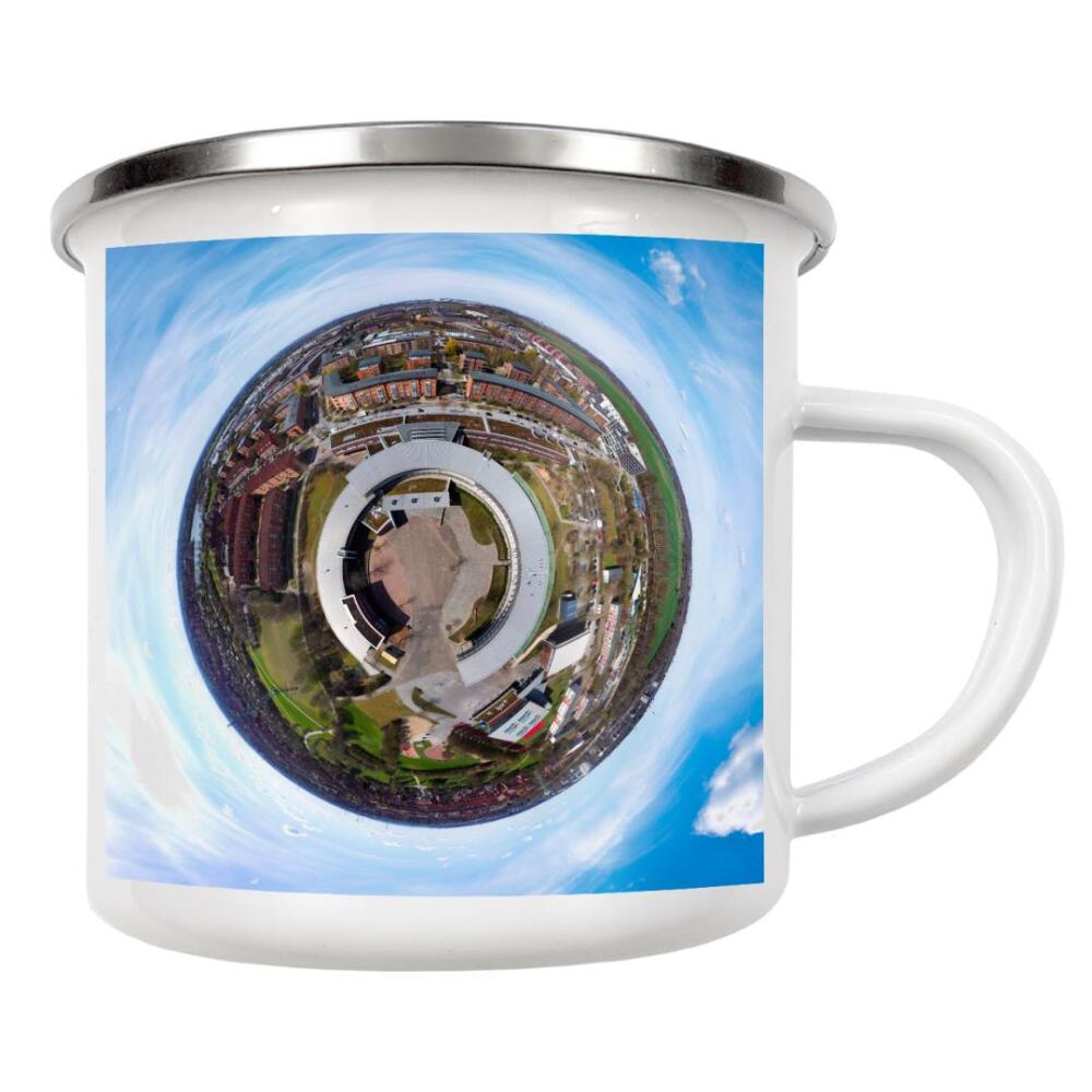 Emaille Tasse "Landet Spaceship" artboxONE - Städte,Städte / Hamburg,Reise,Architektur,Reise / Länder