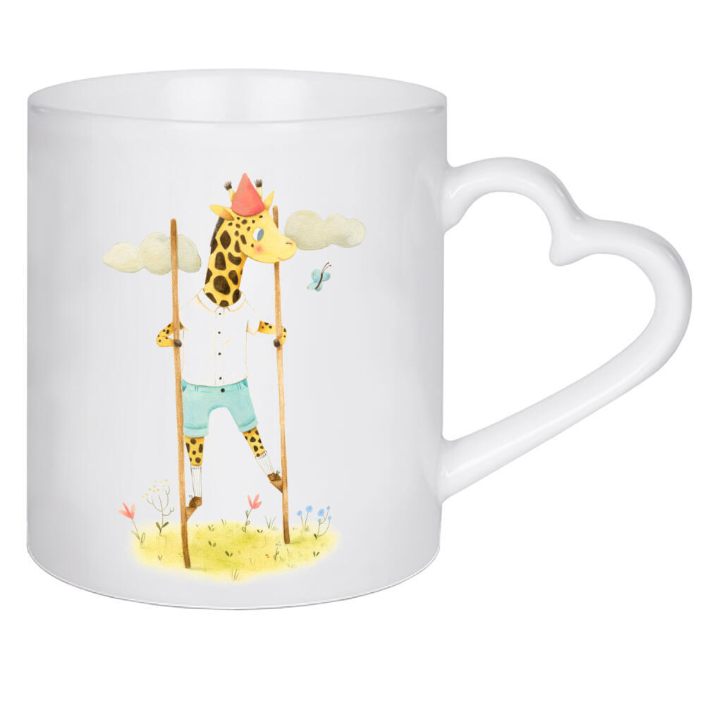 Herztasse "Giraffe auf Stelzen" artboxONE - Natur,Für Kinder,Tiere