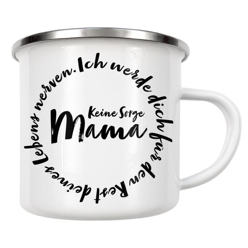 Emaille Tasse "Mama - Nerven" artboxONE - Typografie,Menschen,Liebe,Für Mama