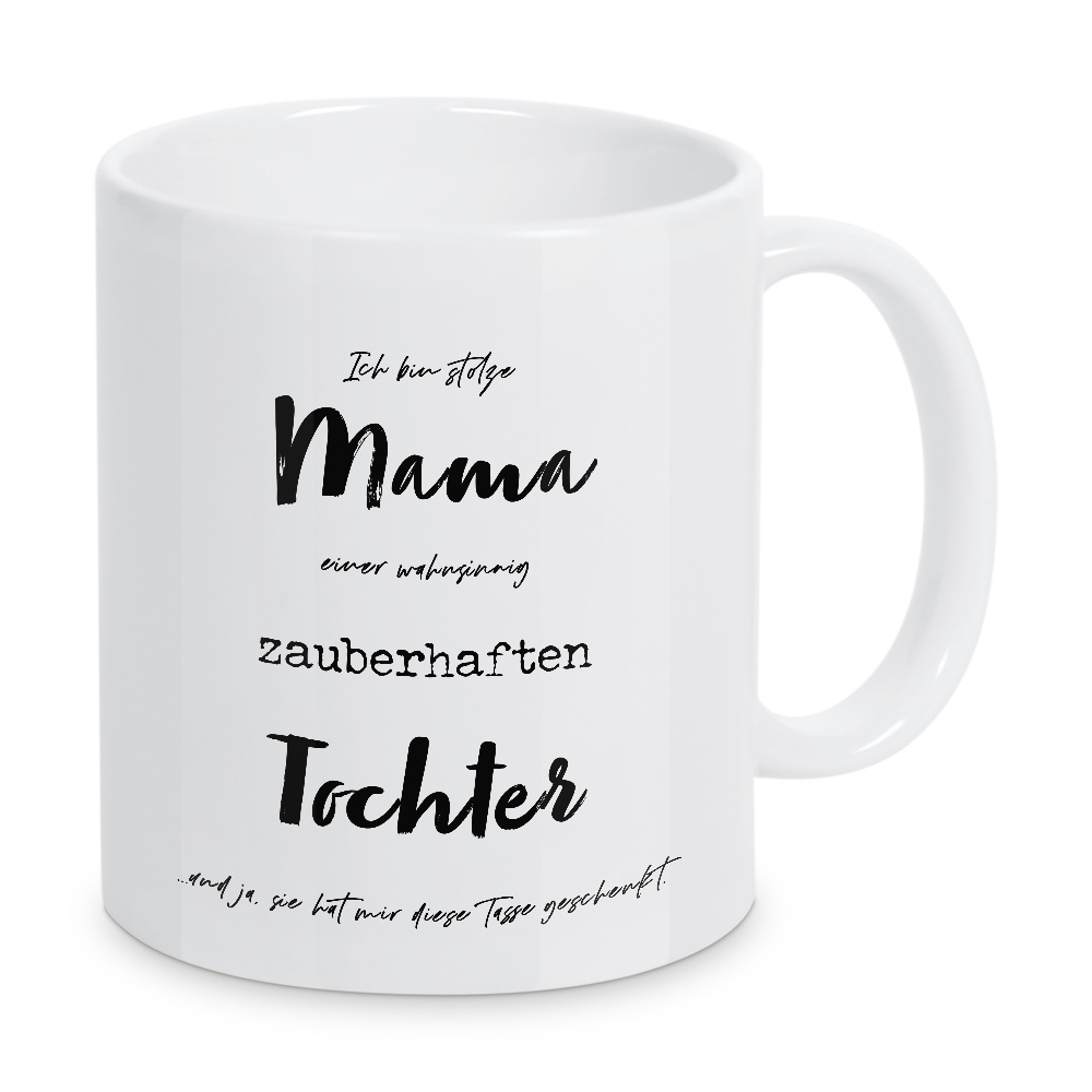 Tasse "Mama einer zauberhaften Tochter" artboxONE - Typografie,Menschen,Liebe,Für Mama,Lustig