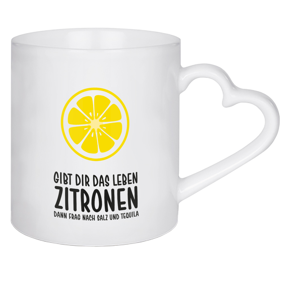 Herztasse "Zitronen mit Tequila" artboxONE - Typografie,Lehrersprüche,Männer,Essen & Trinken / Alkohol,Lustig