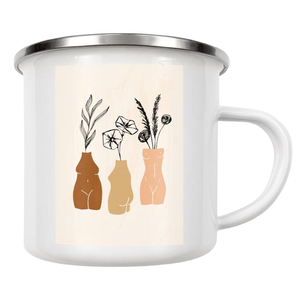 Emaille Tasse "3 Woman Sculptures Body Positivity" artboxONE - Floral,Menschen