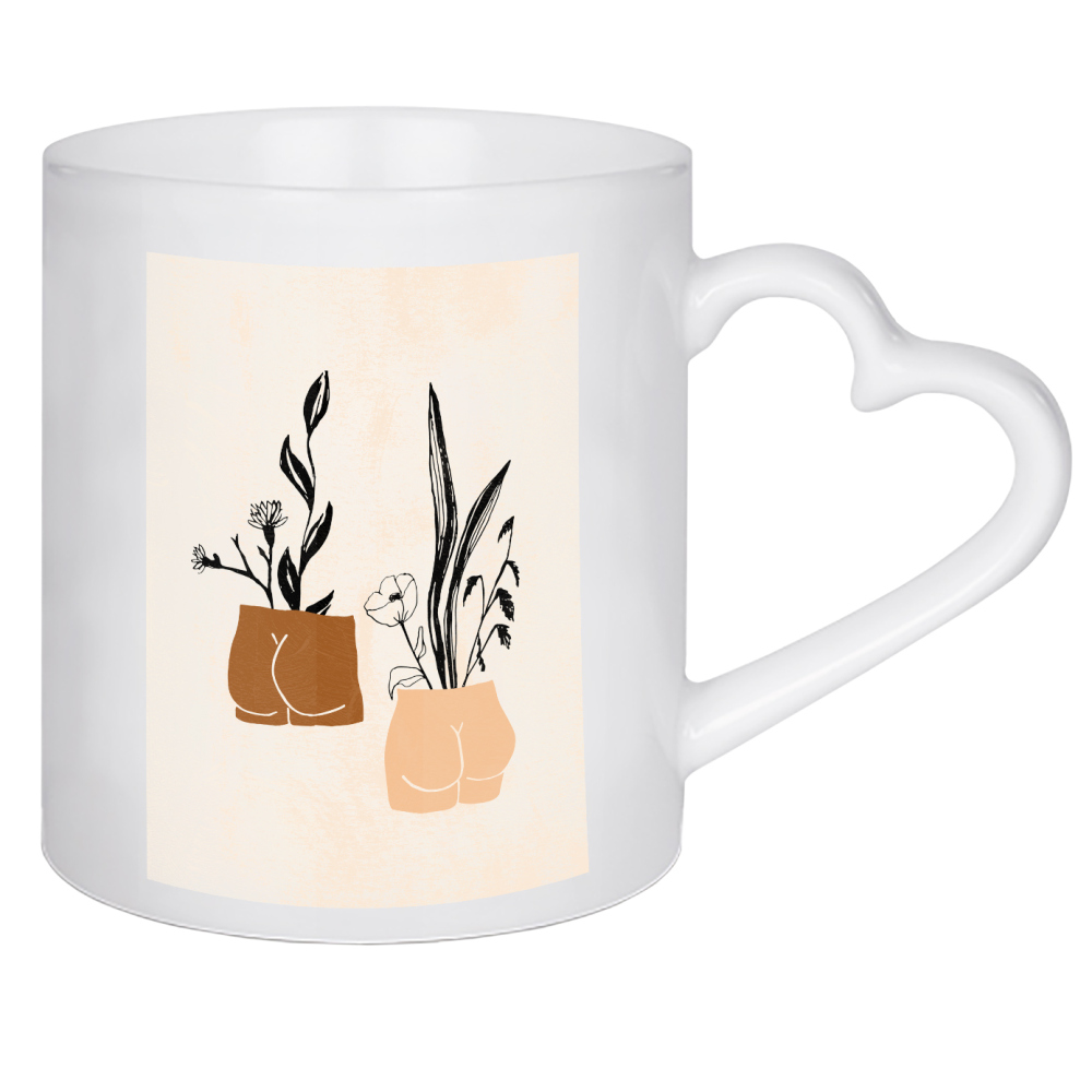 Herztasse "Couple Bottoms Flower Sculptures" artboxONE - Floral,Abstrakt,Menschen