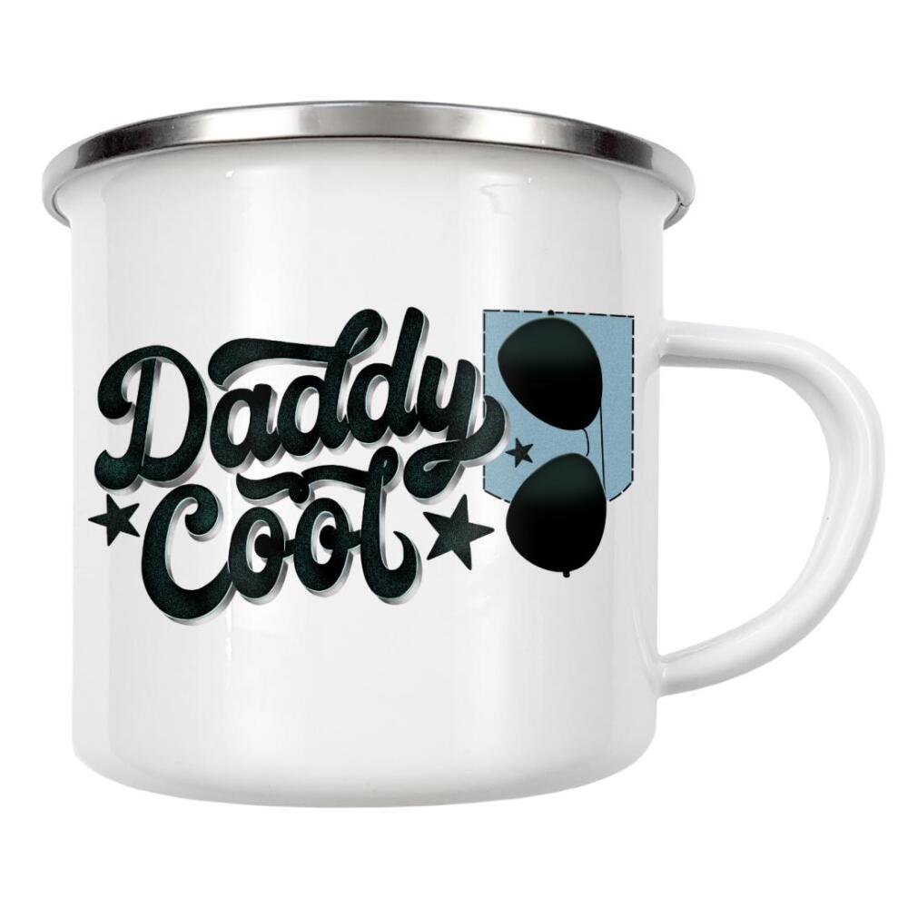 Emaille Tasse "Daddy Cool. Retro-Stil Lettering" artboxONE - Typografie,Liebe,Für Papa,Lustig